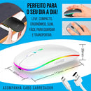 Mouse Sem Fio Bateria Recarregável Wireless 2.4ghz E Bluetooth Led Rgb Dpi Ajustavel Ergonômico Silencioso Para Pc Desktop Notebook Tablet Smartphone Casenn Branco