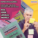 Kit 10 Blocos Recados 76x76mm Cole Facil Colorido 1000 Notas Adesivas - Cores: Rosa, Laranja, Amarelo e Verde (Tons pasteis)