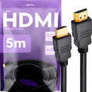 Cabo HDMI 5m Gold Ultra High Speed 4K 120Hz Blindado Full HD 3D Premium Marqs Home Compatível com PS5 TV Smart Projetor PC