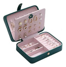 Porta Jóias Portátil Viagem Estojo Maleta Caixa Couro Botão Cor Rosa-claro