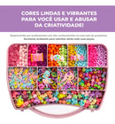 Kit Miçangas Infantil 3500 Pçs para Montar Pulseiras Bolinhas Maleta 19X13 cm 1 relógio digital Anita Bijuterias