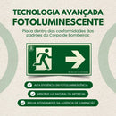 Kit 4 Placas Fotoluminescentes Saida A Direita S1 Rota Fuga