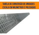 Régua Em Aço Inox Brasfort De 30 Cm. Milimetro E Polegadas