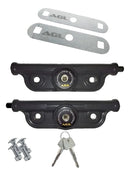 Fechadura para porta basculante AGL Porta Aço trava lateral aço comércio direita/esquerda cor preto acabamento alumínio com trinco inteiro