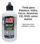 Tinta Para Carimbo Secagem Rápida P/ Plástico 100ml Radex