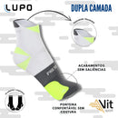 Meia Poliamida Corrida Lupo Cano Curto Dry An Branco 37-40 (M)