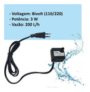 Bomba Submersa Aquário Bebedouro Pet Fontes Hidroponia 200lh A Colorida Bk300