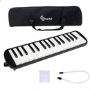 Escaleta 32 Teclas Instrumento De Sopro Gaita teclado Com Capa Melodica Infantil Preta Bertô Mangueira e Bocal