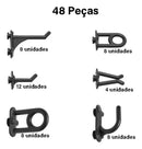 Painel Preto P/ Ferramentas Plástico Perfurado + 48 Ganchos