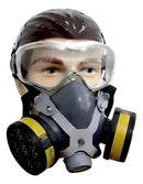 Máscara Respiratória Protetora Semi Facial Epi Com 2 Filtros Gases Vapores Pó Fumaça Pintura Com Óculos