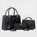 Bolsa Feminina Transversal E Bolsa pequena com Carteira feminina Preta kit completo