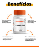 L-tirosina 500mg - 120 Cápsulas (60 Doses) Sabor Natural
