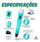 Canetas 3D Proficional 3dpen Impressora 3 Filamentos Crianca infantil desenho realista magica Lojainfor