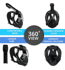Brastoy Máscara Mergulho Snorkel Full Face Suporte Gopro Câmera L XL G GG Preto