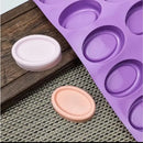 Forma De Silicone Sabonete Oval 15 Cavidades Saboaria Vela Cor Roxo