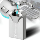 Pen drive 32gb usb 2.0 mini chaveiro metal resistente alta velocidade seguro Eduimports cor prateado