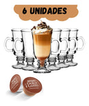 Jogo 6 Canecas Xícara Nespresso Dolce Gusto Vidro Café