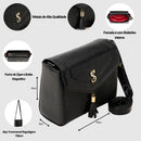 Bolsa Feminina Pequena Transversal E Lateral Tampa Pinguente Cor Preto