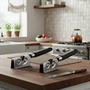 Kit 2 Afiador Amolador De Faca Tesoura Profissional Aço Inox Prateado