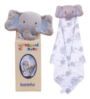 Naninha Para Bebe Bichinhos Com Porta Chu Elefante Azul