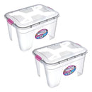 Kit 2 Caixa Organizadora Transparente 12 Litros Pp Uninjet Liso