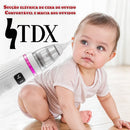 Aspirador Nasal Elétrico Higieniza Ouvido E Nariz Elétrico Cor Branco Sugador Nasal Bebê Tira catarro puxador coriza sinusite sugador nariz recém nascido higienizador hospitalar baby Marca TDX