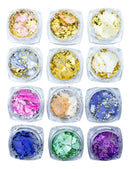 Kit 12 Madrepérola Encapsulamento Unhas De Gel, Arte Sedução Cor Colorido Folhas Decoração Unha Nail Art Manicure