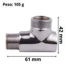 Adaptador Tee T Maquina Lavar Tanque 1/2x3/4 Latão Cromado