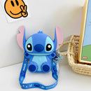 Mini Bolsinha Porta Treco Moedas Lilo Stitch Silicone Cor Azul Desenho Do Tecido Coelho