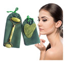 Rolo Pedra Jade + Placa Gua Sha Coração Massagem Facial Cor Outro