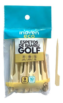 1.000 Espeto Bambu Natural Golf 9cm Hamburgueria Festa Doces