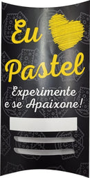 100 Caixa Pastel Delivery Viagem Amo Pastel G 35x4x15cm Preto - Amarelo