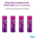 Pilha AA Elgin Recarregável 82175 cilíndrica kit de 4 unidades 2700 mah