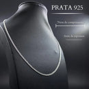 Cordão Corrente Prata 925 Grumet 70cm Escamada Fina 2mm Luxo Cor Prata 925 Legítima