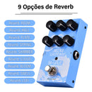 Pedal de efeito M-Vave Reverb Mini Universe VAVE974 azul-celeste