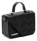 Kit Bolsa Feminina Transversal Ombro + Bolsa Pequena Lateral Cor Preta