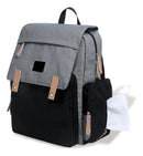Mochila Maternidade Bolsa Mamãe Bebê Multifunção Grande Cor Cinza/preto