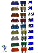 10 X Porta Fusível Com Fusível Lâmina 5a 7,5a 10a 20a 25a