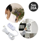 Extensão 20a 3 Tomadas 5 Metros Branca Forceline Cor Branco