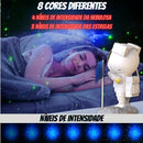 Luminária Astronauta Projetor Luz Galáxia Nebulosa Estrelas Cúpula Preto Estrutura Branco