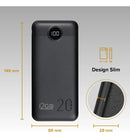 Carregador Portátil Power Bank Turbo i2GO 20000mah 20w Com Display Digital