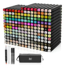 Canetinhas Escolar Ponta Dupla 204 Cores Marcador Permanente