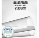 50 Folhas De Acetato Transparente A4 - 21x30  Cm 0,20 Mm Esp