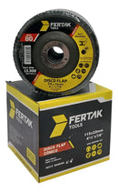 10 Disco Flap 115mm (4 ½) Madeira/aço Cônico Grão 80 Fertak