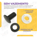 Plug Tapa Furo Pia Lavatório Bidê Cromado Abs 1/2 Luxo Cor Preto