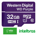 Cartão De Memória Micro SD 32GB WD Purple 16TBW Intelbras P/ CFTV e Segurança