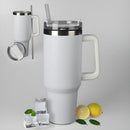 Copo Termico 1200ml Caneca Com Tampa E Canudo Grande Gi Branco