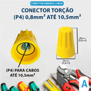 100un Conector Emenda Rápida Torção 0,8 Á 7,5mm - Amarelo