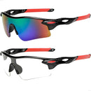 Óculos Ciclismo Bike  Preto Vermelho + Transparente Vermelho
