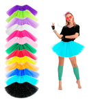 Saia Tule Adulto Colorida C/brilho Festa Carnaval Laranja 40cm